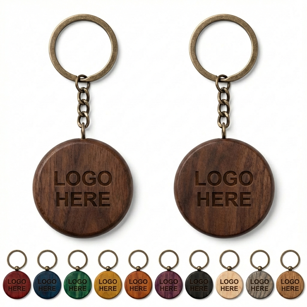 The Rustic Round: Natural Wood Keychain