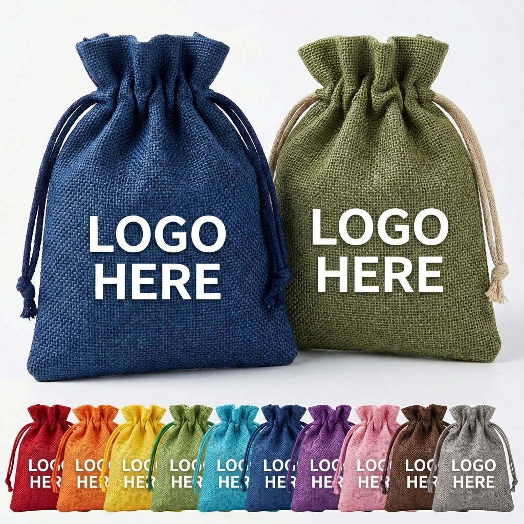 Vibrant Jute Drawstring Organizer Set