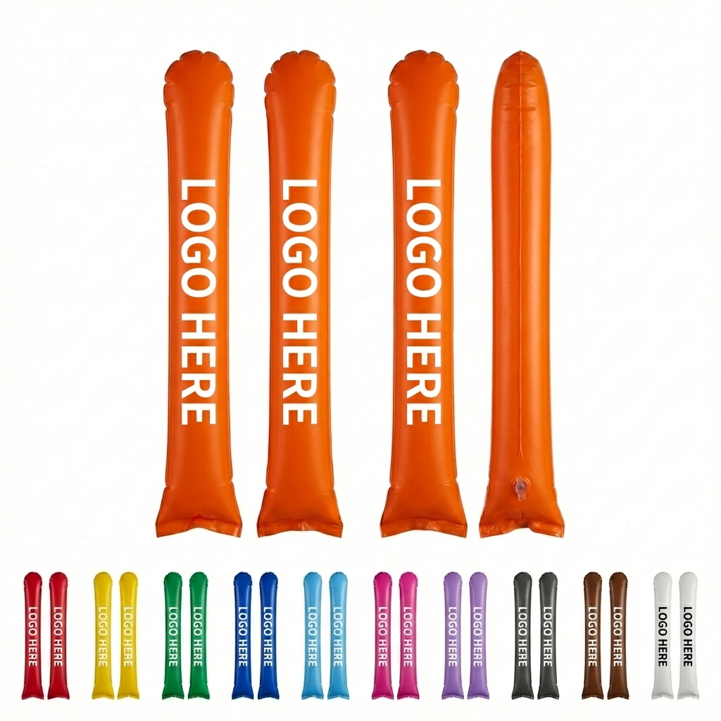Blank Inflatable Cheer Tubes - Multi-Color Noise Makers for Custom Branding