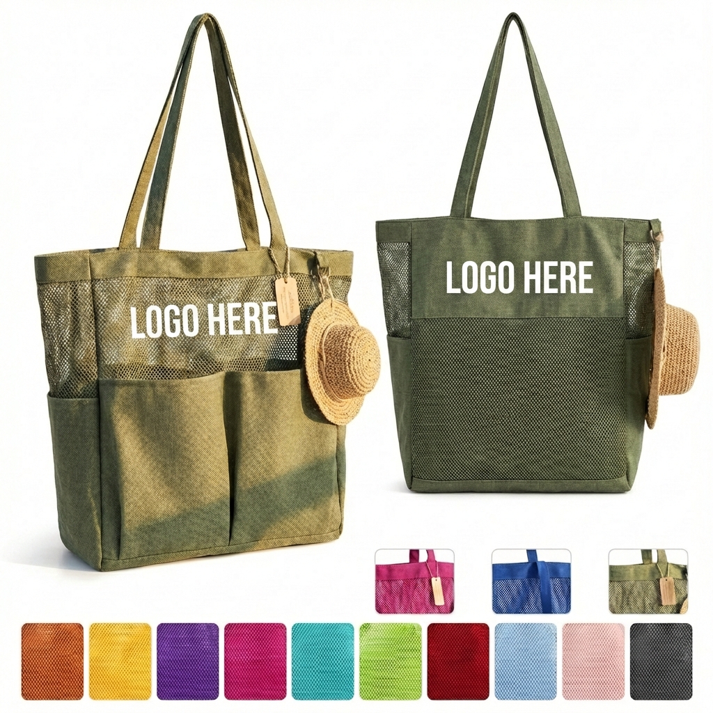 Sand-Shedding Mesh Hauler for Beach Days