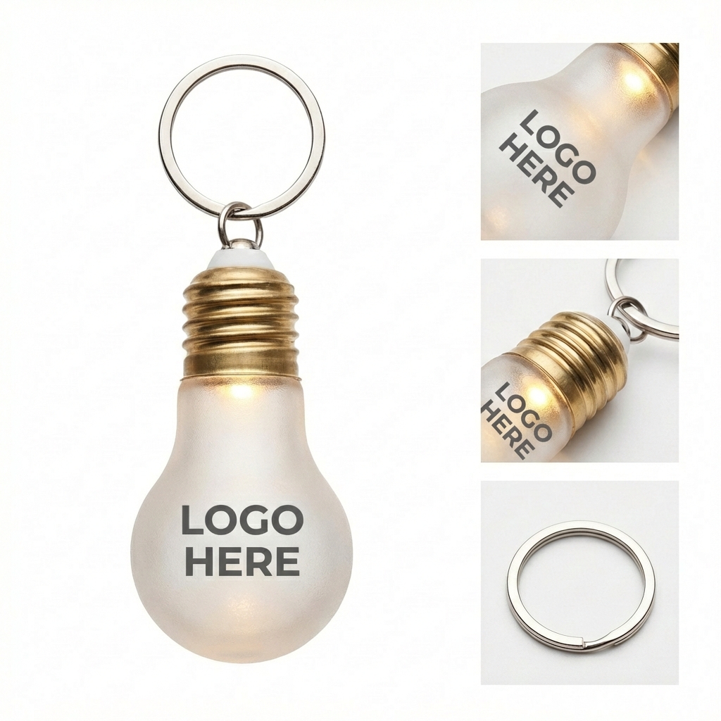 Press & Flash Mini Bulb Keyring for Night Safety