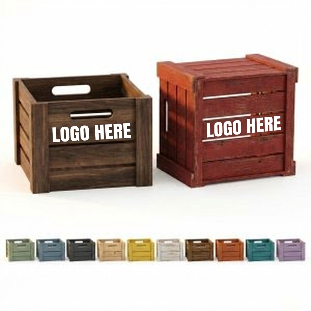 Classic Wooden Storage Crates - Multi-Finish Set