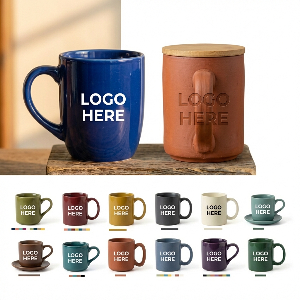 Classic Ceramic Mug with Handle - 11oz Assorted Colors